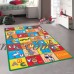 Allstar Kids / Baby Room Area Rug. Learn ABC / Alphabet Letters with Animals Bright Colorful Vibrant Colors (7' 3" x 10' 2")   